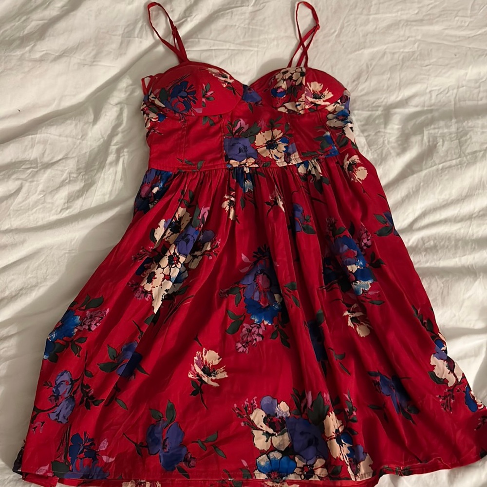Worn once Red flower summer dress